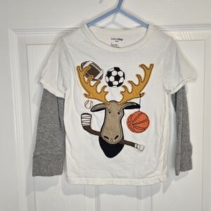 Baby gap 3t, applique moose sports long sleeve t-shirt shirt